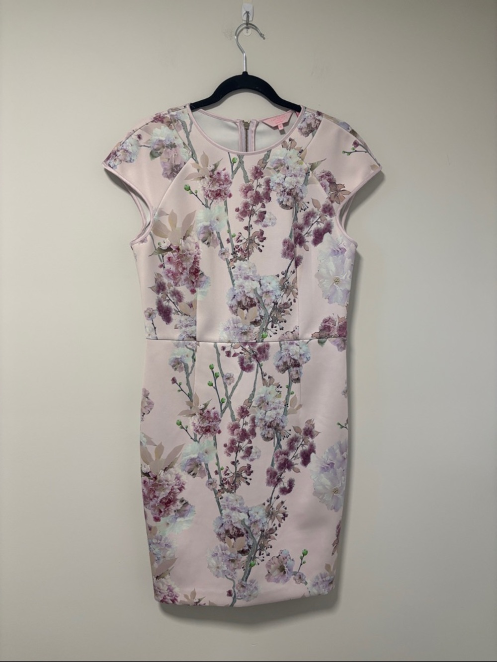Ted Baker Blush Pink Floral Cap-Sleeve Dress